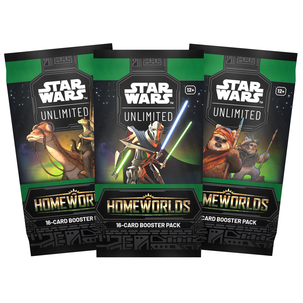 Three possible Homeworlds booster pack artwork designs; listing is for one pack