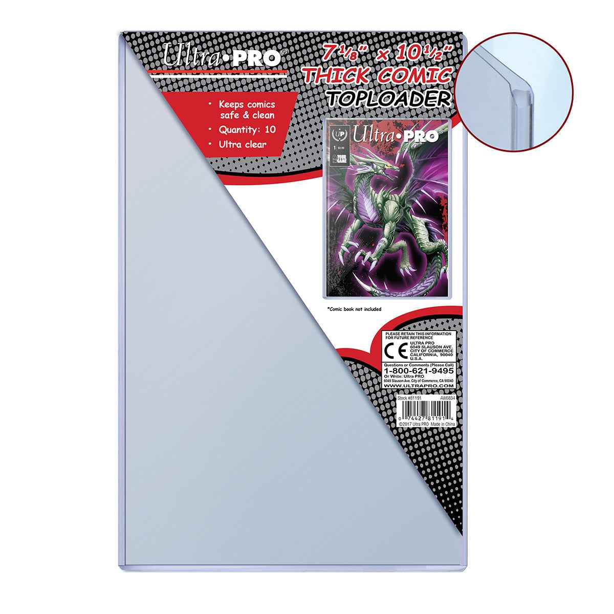 Ultra PRO package of 10 thick comic toploaders