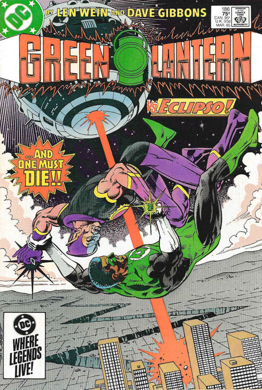 Green Lantern (2nd Series) #186 comic book front cover — FN condition