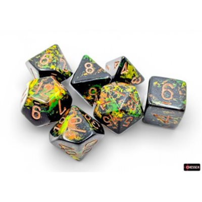 Chessex Brush Polyhedral 7-Die Set - Deep Forest
