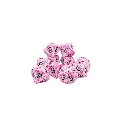 Chessex Speckled Set of Ten d10 Dice - Pink