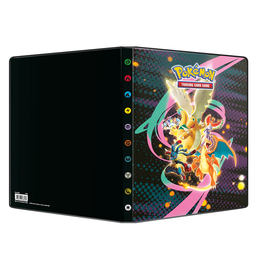Pokémon  Ascended Heroes: trading card game binder with colorful design on a white background