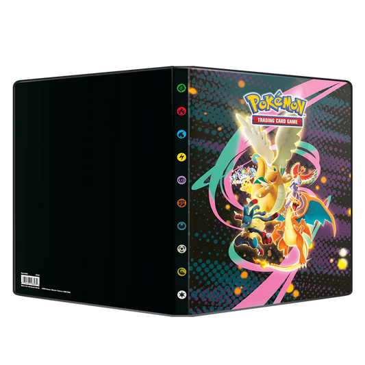 Pokémon  Ascended Heroes: trading card game binder with colorful design on a white background