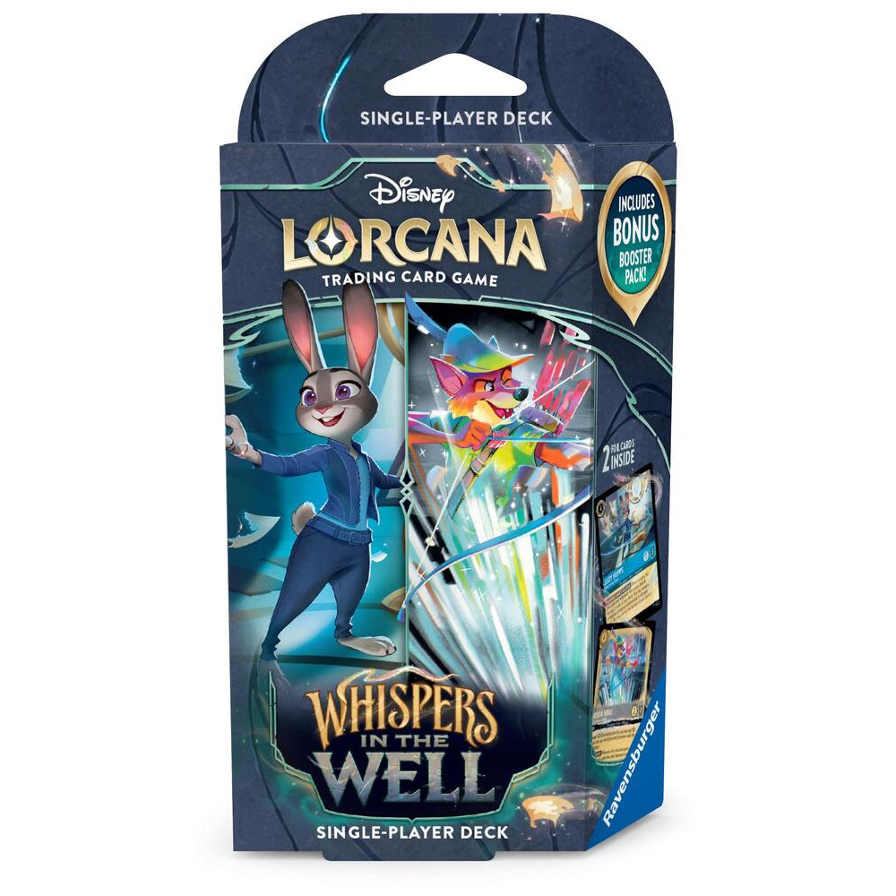 Disney Lorcana Whispers in the Well Judy Hopps and Robin Hood Sapphire Steel starter deck