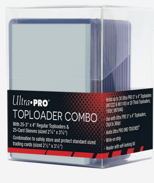 Ultra PRO Toploader and Card Sleeves Combo with Storage Box (25 Count)