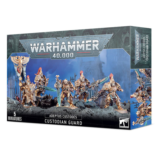 Warhammer 40,000 Adeptus Custodes Custodian Guard boxed miniatures
