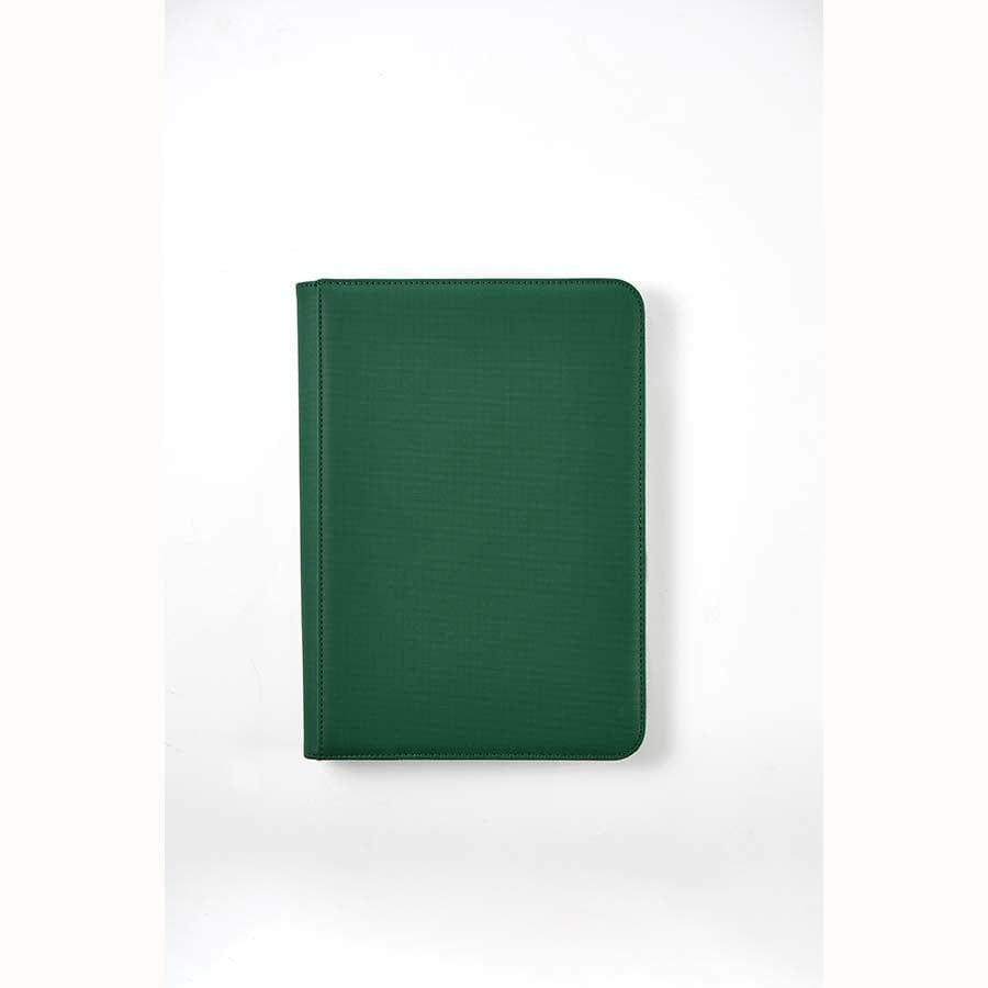 Green Arcane Fortress solid-color 9-pocket zippered binder