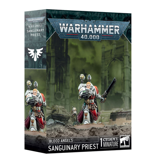 Warhammer 40,000 Blood Angels Sanguinary Priest boxed miniature