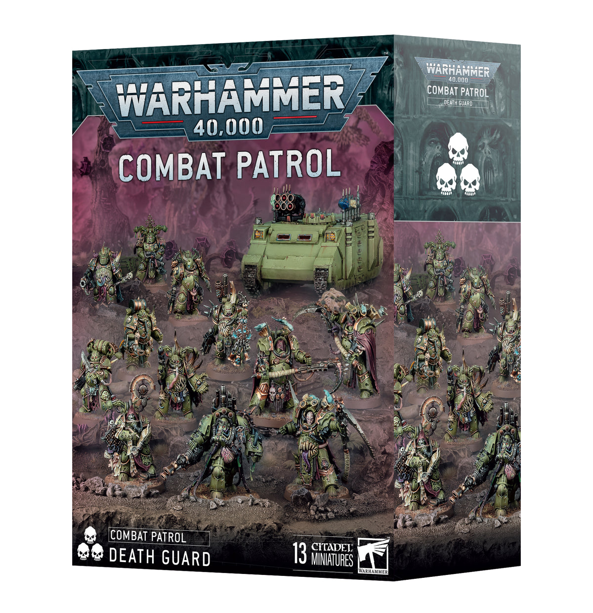Front of the Death Guard Combat Patrol box, 13 miniatures