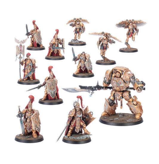 Combat Patrol Adeptus Custodes 2026, eleven painted miniatures