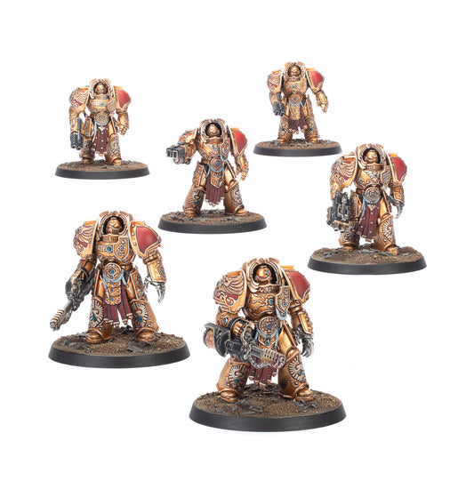 Custodes Aquilon Terminator Sodality, six painted miniatures