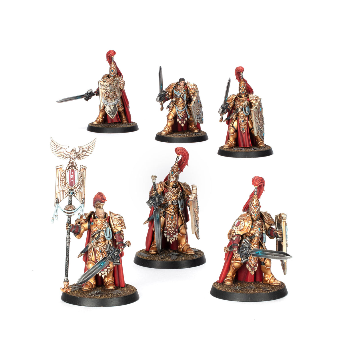 Custodes Sentinel Guard Sodality, six painted miniatures