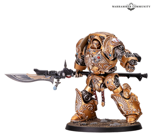 Custodes Custodian Dreadnought built as Contemptor-Achillus, painted example