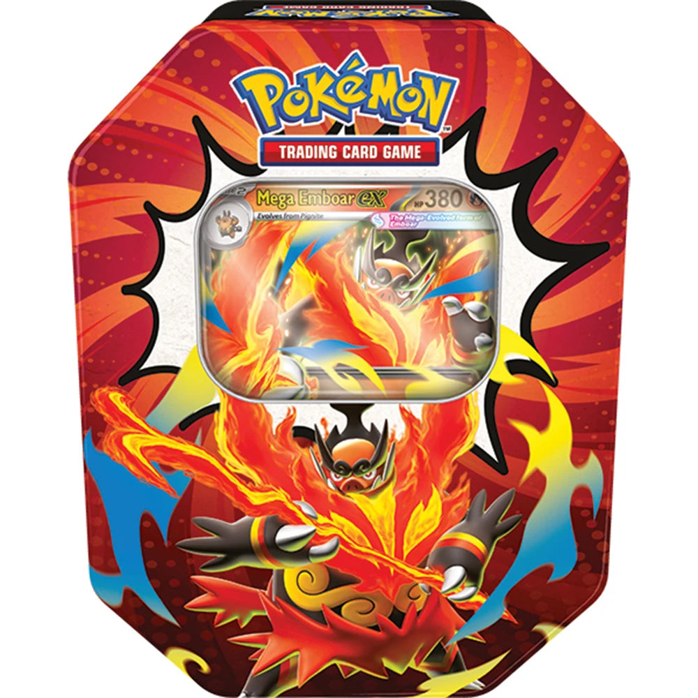 Pokémon TCG: Mega Evolution—Ascended Heroes Tin — Mega Emboar ex — product front