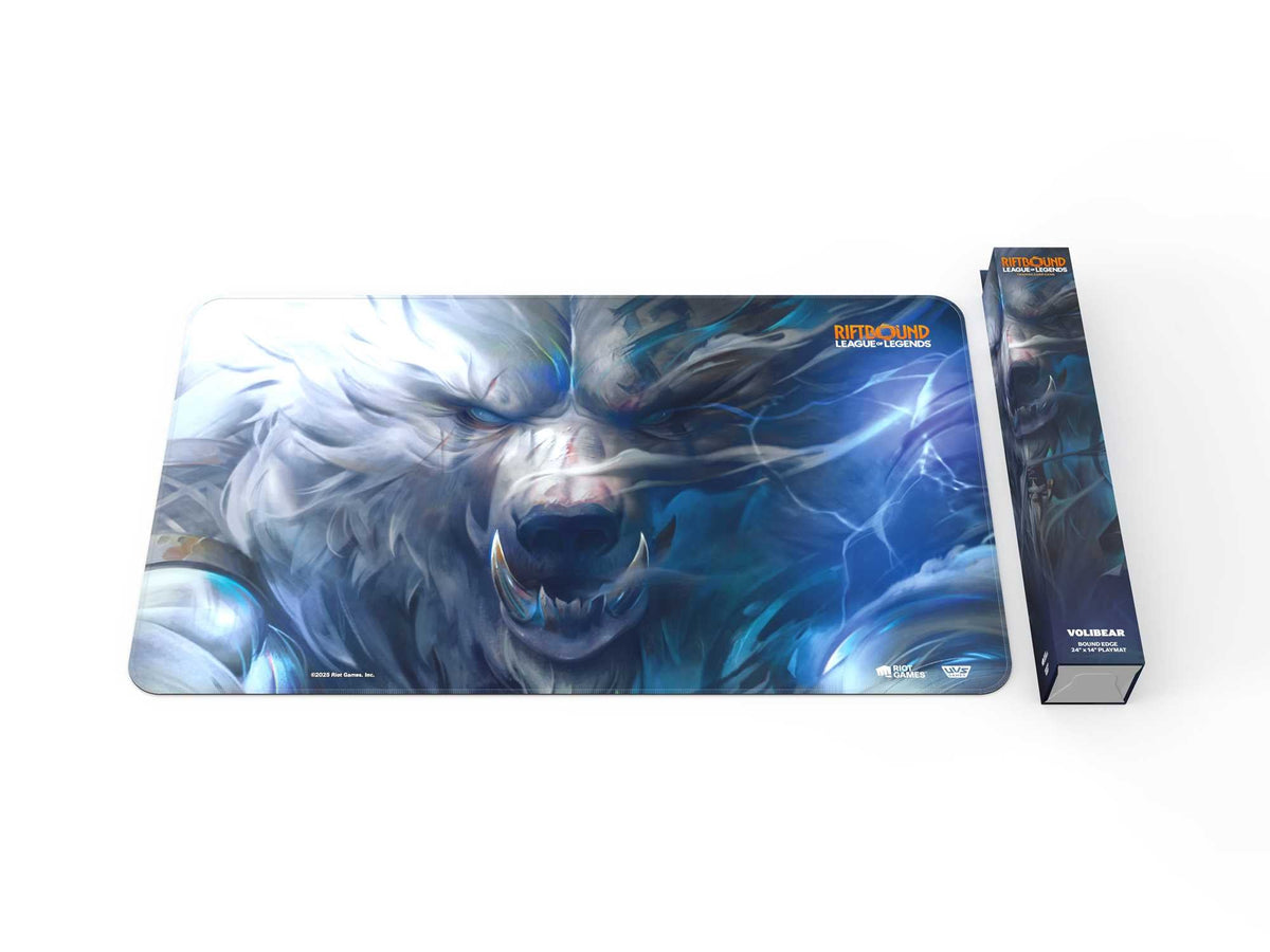Riftbound: Origins Champion Playmat (24 × 14 Inches) — Volibear — playmat with retail storage box