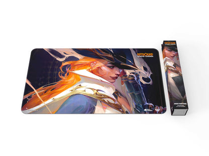 Riftbound: Origins Champion Playmat (24 × 14 Inches) — Miss Fortune — playmat with retail storage box