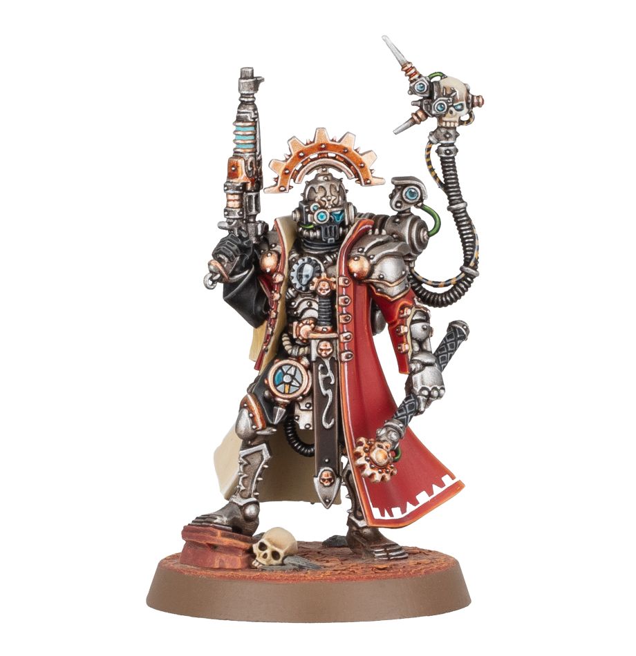 Skitarii Marshal miniature kit by Games Workshop; painted model shown for illustration